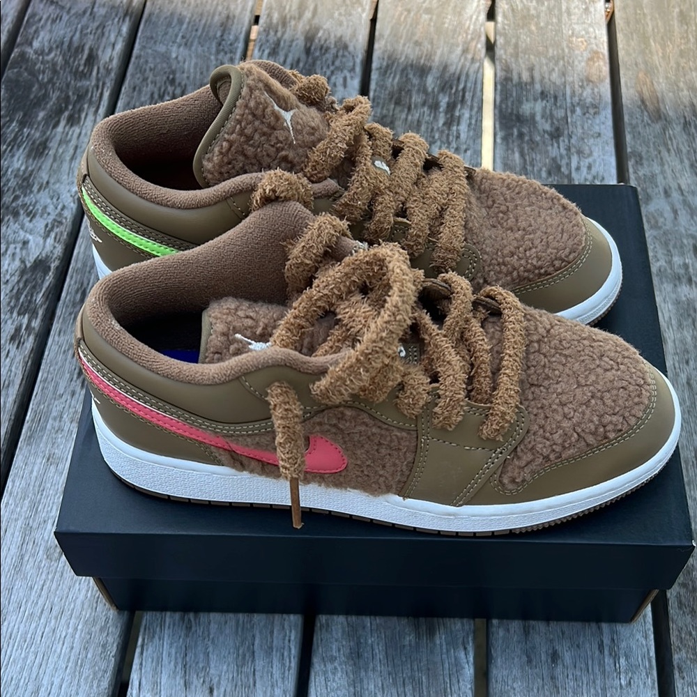 Kids Brown and Pink Sneakers